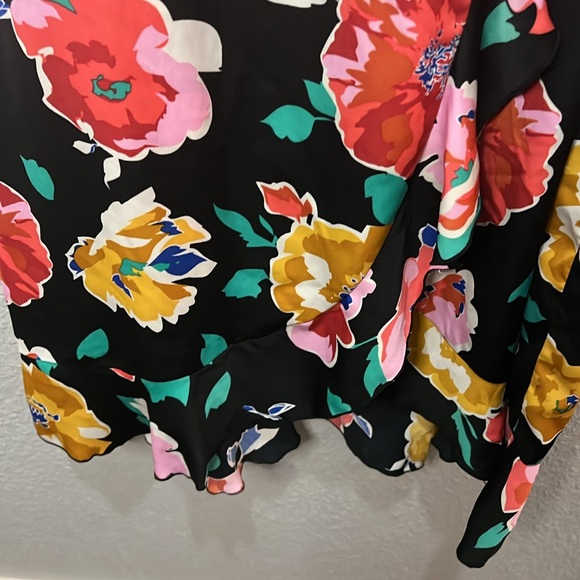 Who What Wear Floral Wrap Dress Small Ruffle - Picture 7 of 8